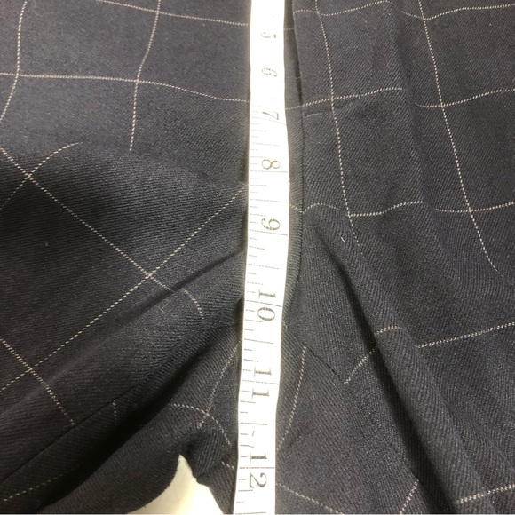 BANANA Republic Logan Windowpane Navy Plaid Trousers, Size 12 - Picture 12 of 13